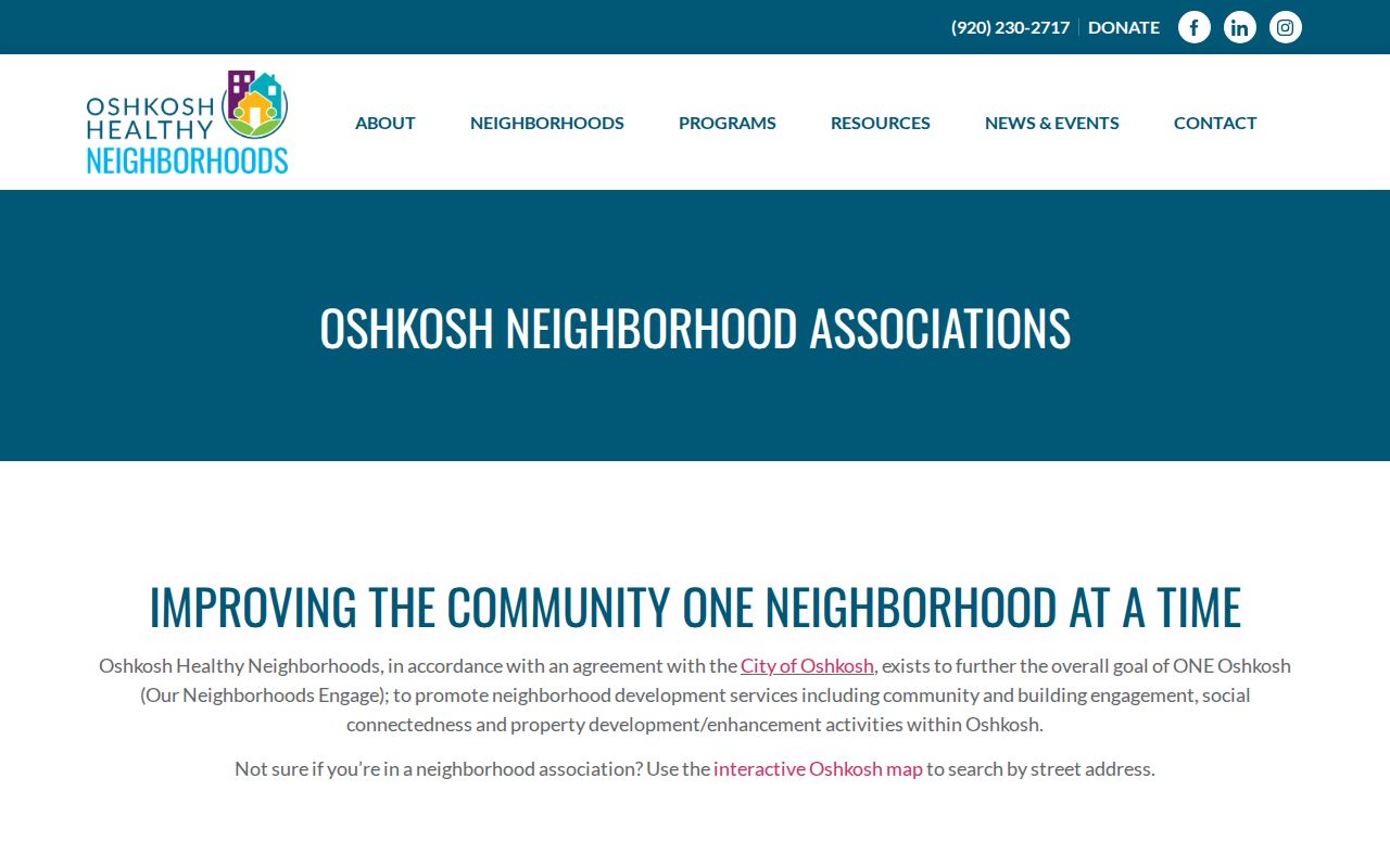 Oshkosh residents directory neighborhoods